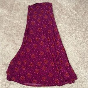 LuLaRoe Pink and Red Maxi A-Line Skirt